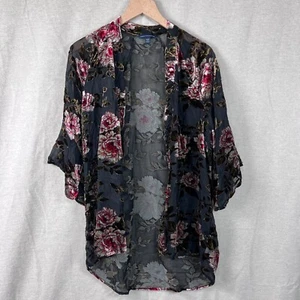 Kimono de terciopelo Burnout American Eagle vintage años 90 para mujer M Sheer Whimsigoth Y2K - Imagen 1 de 10