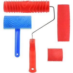 4 Pcs Wood Graining Painting Tool Set DIY Wood Painting Roller with Handle - Picture 1 of 7