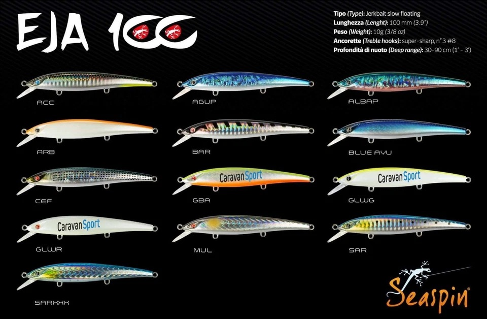 ARTIFICIALI EJA 100 SF SEASPIN MINNOW LURE ESCA MARE SPINNING SEÑUELO SPIGOLA - Immagine 1 di 1