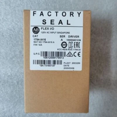 New Factory Sealed AB 1794-IA16 Flex I/O 120VAC Input Module 1794IA16 - Image 1 of 3