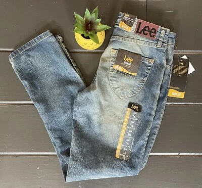 Pantalones de mezclilla Lee GIRLS 16 calce ajustado pierna cónica lavado medio NUEVOS CON ETIQUETAS Foto 1 de 4