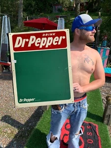 Vintage 28 by 20 Dr. Pepper Soda Pop menu board metal Sign nice shape - Picture 1 of 5