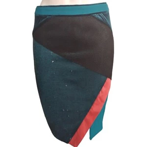 Damen blau Pailletten Party Arbeit dreistöckig Bodycon Midi Rock Größe 10 14 - Bild 1 von 11
