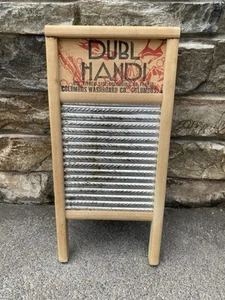 Columbia Washboard Co. Dubl Handi Metal and Wood Washboard Vintage - Picture 1 of 4