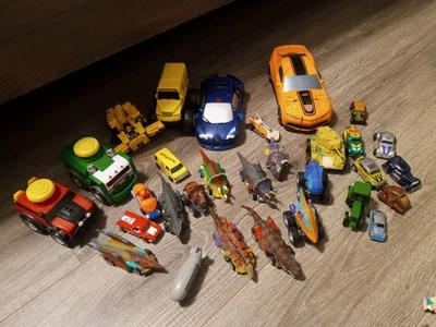 Lot Of 30 Toy Cars Action Vehicles transformers Various Brands mixed lot  - Image 1 of 4