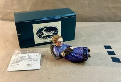 Leo Smith Folk Art- Angel of Music Ornament-Numbered 417/3500-New/Open Box-COA - Image 1 of 4