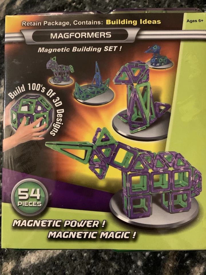 Juego de azulejos magnéticos Magformers 54 piezas juguetes de construcción, potencia magnética Foto 1 de 4