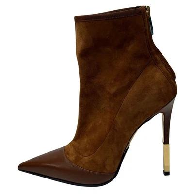 Balmain 棕色高跟短靴 10/40 码 — 第 1/4 张图片