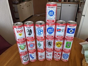 Cola-Dosen 18 Stück Fußball Bundesliga 94/95 komplett 94/95 + KSC Unterschriften - Bild 1 von 2