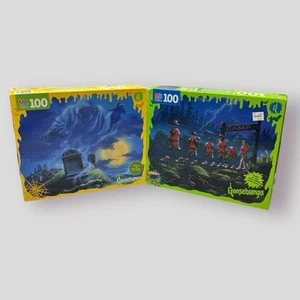 Goosebumps MB 100 Piece Puzzle Ghost Beach #22 Ghost Camp #45 Lot Of 2 READ - Picture 1 of 9