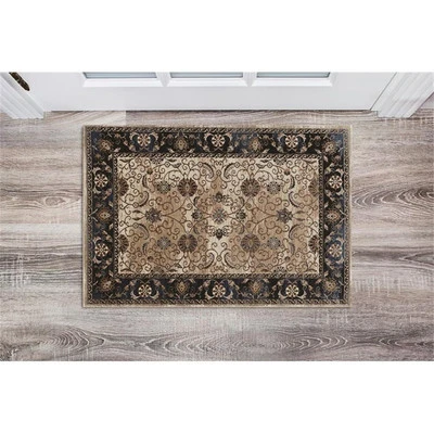 Linon Vintage Isfahan Power Loomed Microfiber Polyester 2'x3' Rug in Ivory - Image 1 of 3