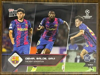 2021-22 Topps Now UEFA UCL #18 Yusuf Demir Alex Balde Gavi FC Barcelona RC - Image 1 of 2