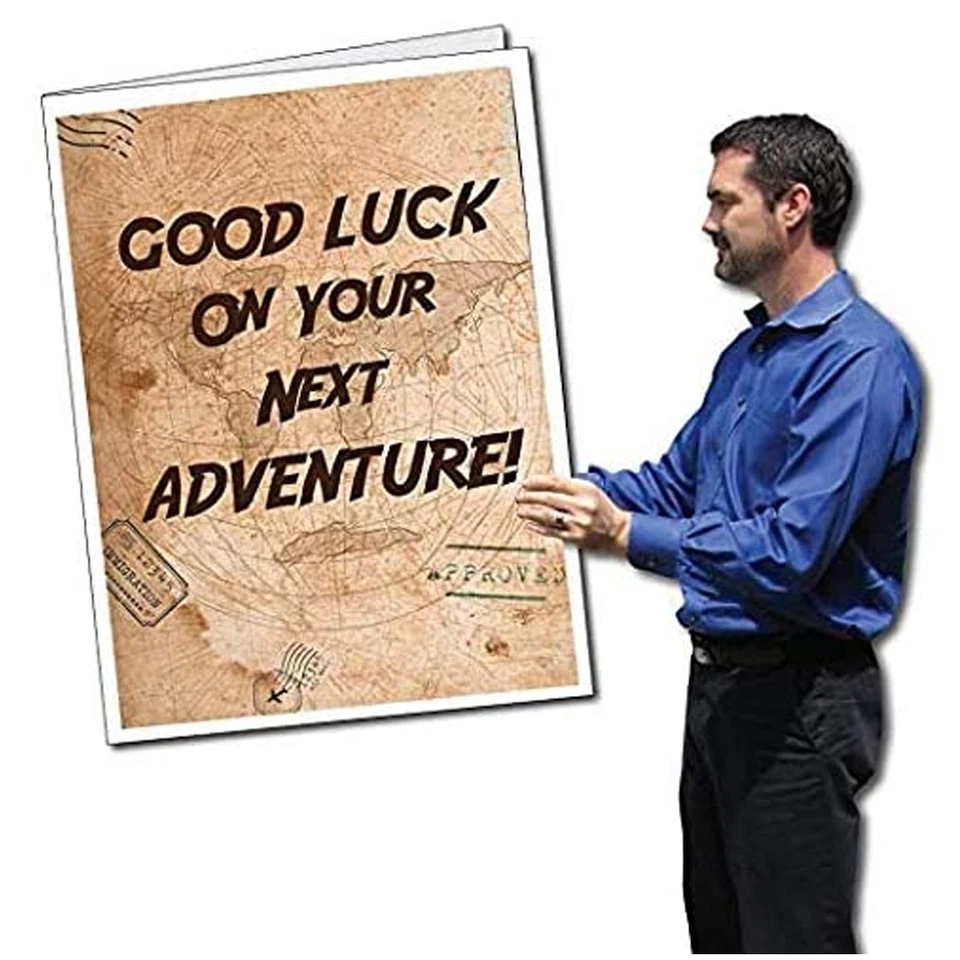 Nueva tarjeta de carrera Jumbo, 2'x3' buena suerte en tu próxima aventura te perderás Foto 1 de 4