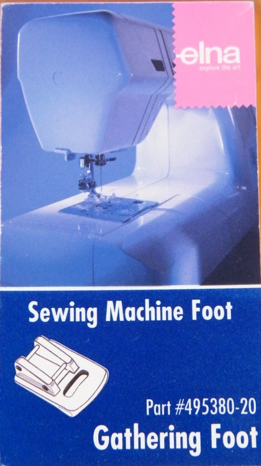 Pie de máquina de coser Elna Gathering Foot #495380-20 hecho en Japón nuevo de stock Foto 1 de 2