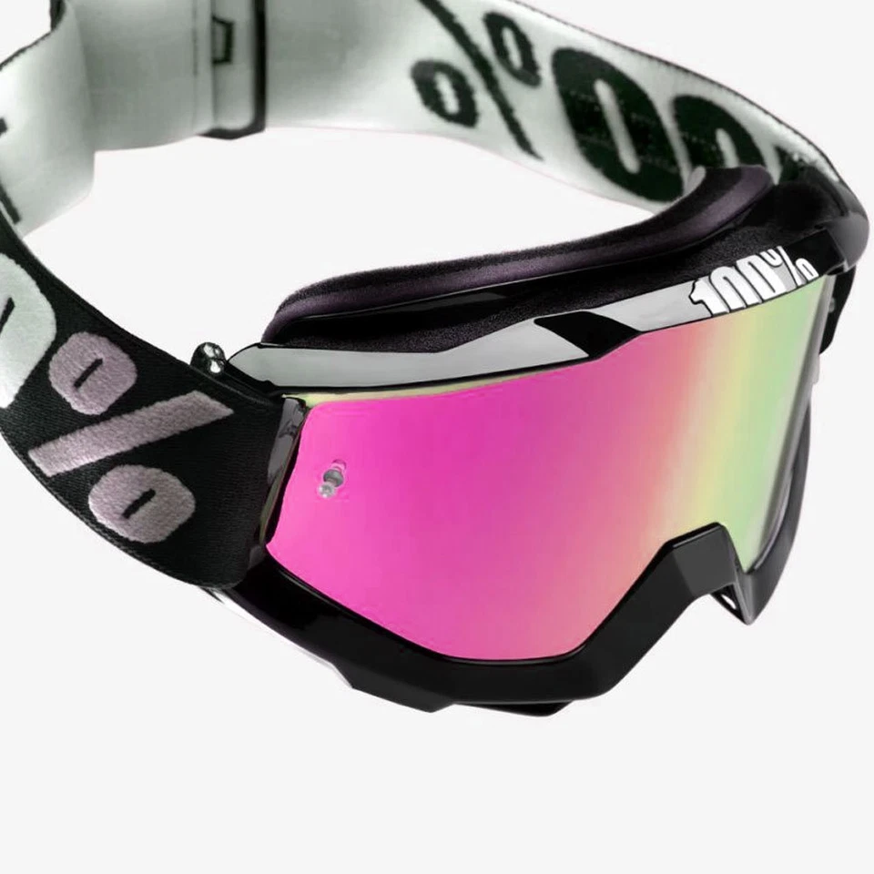 2019 100% Percent ACCURI Motocross MX Gafas Negro Tornado Rosa Espejo/Claro - Imagen 1 de 1