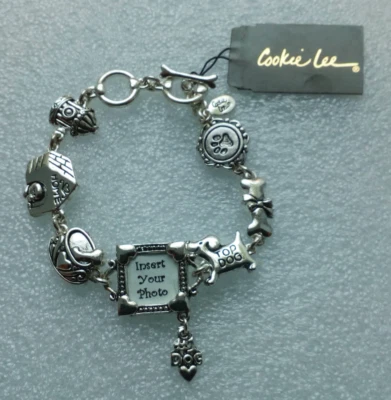 Pulsera Cookie Lee perro foto encanto con cierre de cierre de palanca ajustable  Foto 1 de 4