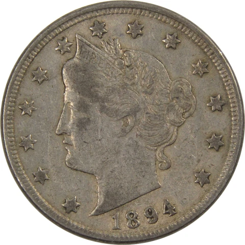 1894 Liberty Head V Nickel Very Fine Extremely Fine 5c Coin SKU:I8244 Cover
