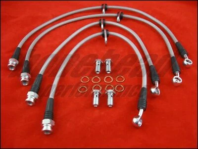 Líneas de freno trenzadas de acero inoxidable Techna-Fit 2002-2006 Acura RSX Base K20A3 Foto 1 de 4