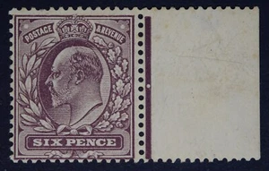 GB SG246 KEVII 1902 6d púrpura pizarra, marginal, como nuevo MVLH - Imagen 1 de 2
