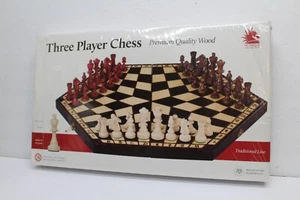 Sunrise Games Wooden Three-Player Chess Game Set-New - Picture 1 of 4
