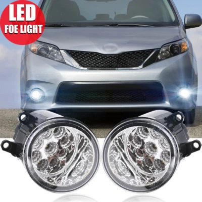 Pair LED Fog Lights Bumper Driving Lamps - For 2011-2019 Toyota Sienna 2012 2013 - Image 1 of 4