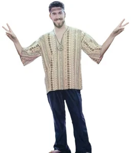RG Costumes 60's Groovy Man Dashiki and Jean Bell Bottoms Costume Standard Size - Picture 1 of 1