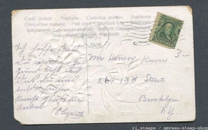 USA : Old postal card from 1908 - used - Picture 1 of 2