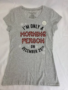 Camiseta para mujer junior talla M I'm Only A Morning Person 25 de diciembre Navidad - Imagen 1 de 12