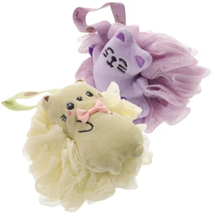 2pcs Exfoliating Body Scrubber Hanging Women Shower Sponge Cartoon Shower Loofah - Bild 1 von 12