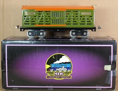 MTH Tinplate Traditions 10-1087 No. 500 Cattle Car (Green) Standard Gauge LNIB - Image 1 of 4