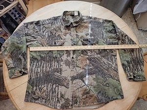 Vtg Rattlers Brand Realtree Camo Chamois Hunting Shirt Mens Large USA M - Picture 1 of 8
