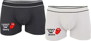 Personalised I Licked It So It's Mine Boxer Couple Valentine Husband Mens Shorts - Picture 1 of 3