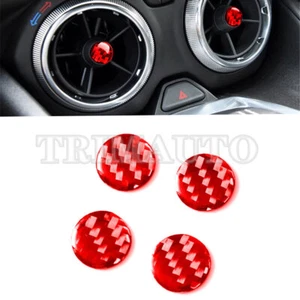 For Chevrolet Camaro Red Carbon Fiber Center Console AC Vent Outlet Cover Ring - Picture 1 of 10