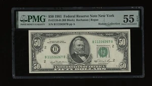 DBR 1981 $50 FRN New York Fr. 2120-B PMG 55 EPQ Serial B11226267B - Picture 1 of 2