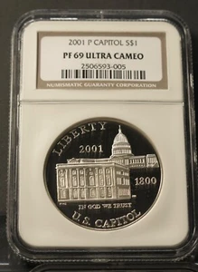 2001 P CAPITOL VISITOR CTR. PF 69 NGC ULTRA CAMEO - Picture 1 of 1