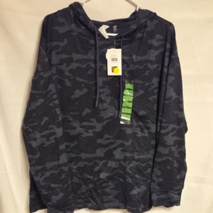 Neu mit Etikett Danskin Damen-Hoodie schwarz & grau Camouflage Größe Large - Bild 1 von 6