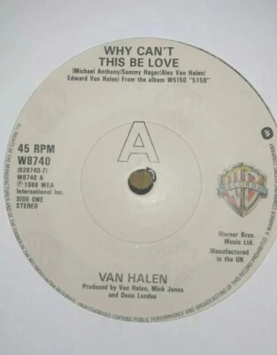 VAN HALEN - 7" Vinyl - Why Can't This be Love / Get up - 1986 - WB - Image 1 of 2