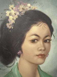 Letiandi - Bali - Girl - Woman - Acrylic - Original - Painting - Art - Signed - Picture 1 of 7