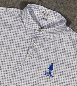 Peter Millar Summer Comfort Performance Golf Polo Men’s L The Clint Blue White - Picture 1 of 8