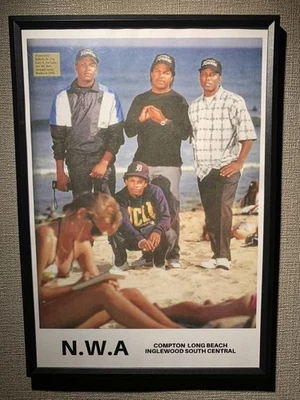 EAZY E NWA HIP HOP A4 POSTER WITH FRAME GANGSTA  CALIFORNIA - Image 1 of 3