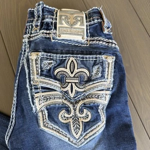 Rock Revival Jeans Kaiden Straight Men 30x29 Blue Premium Stretch Designer Denim - Picture 1 of 23