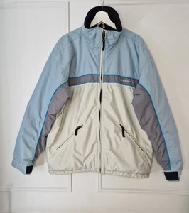Vintage Quiksilver X-Series Padded Ski Jacket Beige Blue Waterproof Mens Size L - Picture 1 of 11