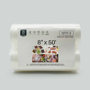 Food Vacuum Sealer Bags 8"x50' & 11"x50' Vaccum Saver Storage Seal Bag BPA free - Picture 1 of 39