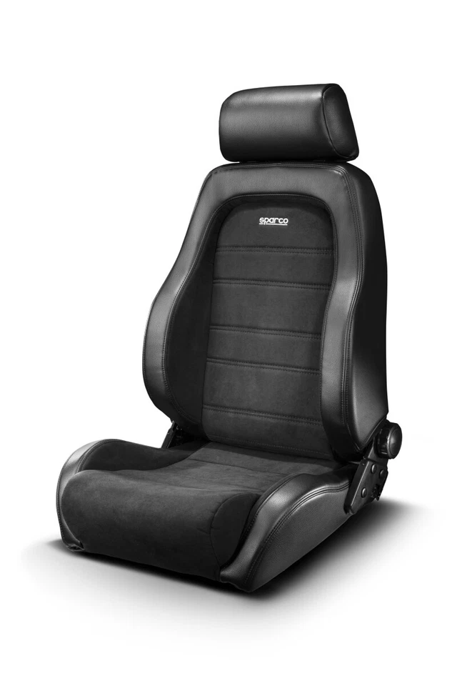 Sparco 009012NR GT Sport Seat Black Synthetic Leather with Removable Headrest