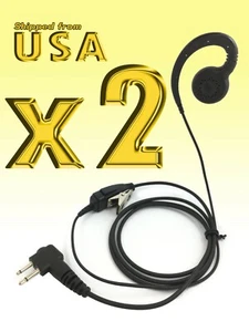 2-Pack Swivel Headset Earpiece PTT for Motorola CP100 CP200D CLS1110 CLS1410  - Picture 1 of 12