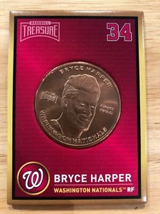 2018 Baseball Treasure MLB Mounted Coins #NNO Copper Bryce Harper - Picture 1 of 2