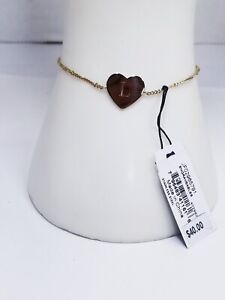Fossil Lane Heart Rose Gold-Tone Steel Bracelet - "L"