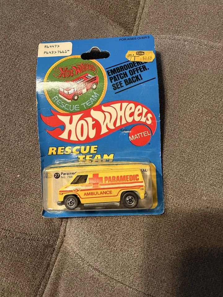 Ambulancia paramédica Hot Wheels Flying Colors 1975 amarilla furgoneta equipo de rescate Foto 1 de 3