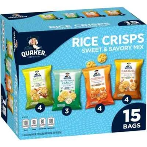 Quaker Caramel & Apple Cinnamon Flavored Rice Crisps Multiple Pack 12 oz, 15 Ct - Picture 1 of 8