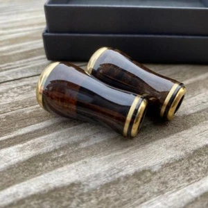 [FHF] Perilla de mango de madera forma redonda caqui negro (1 pieza) F-04 - Imagen 1 de 4